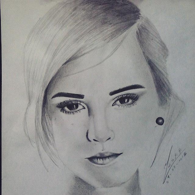 Emma Watson Drawing by Wellerson Cesar - Fine Art America