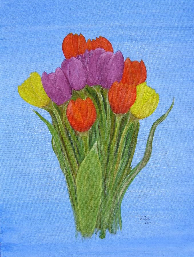 Flower Painting - Emmas Tulips by Steve Pringle