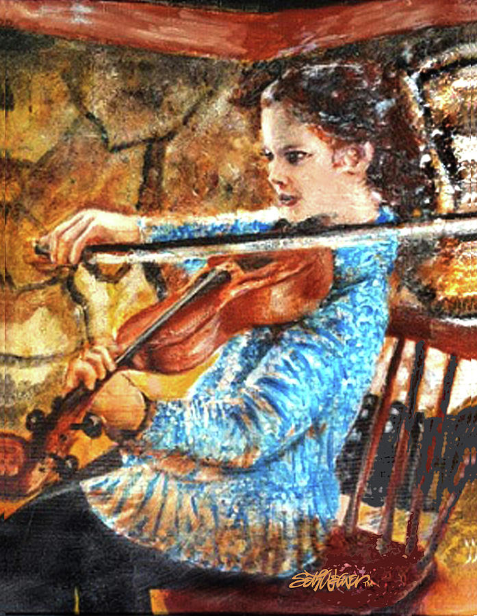 Emmas Violin Mixed Media by Seth Weaver