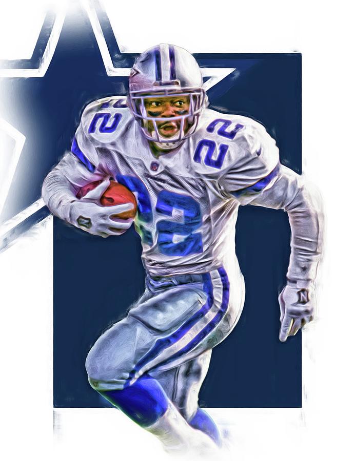 Emmitt Smith Mixed Media - Emmitt Smith Dallas Cowboys Oil Art by Joe Hamilton Emmitt Smith Mixed Media - Emmitt Smith Dallas Cowboys Oil Art by Joe Hamilton