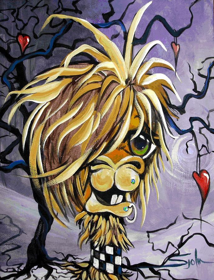 Emo Alpaca Painting by Patty Sjolin