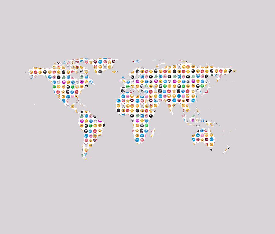 Emoji World Map Digital Art by Marianna Mills