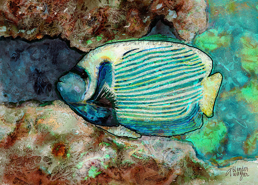 Emperor Angelfish  Digital Art by Arline Wagner