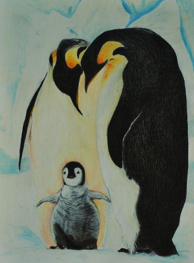 penguin family drawing