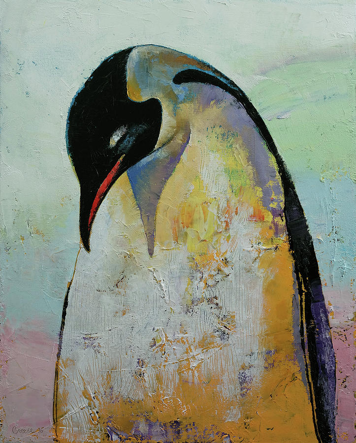 Emperor Penguin Painting by Michael Creese