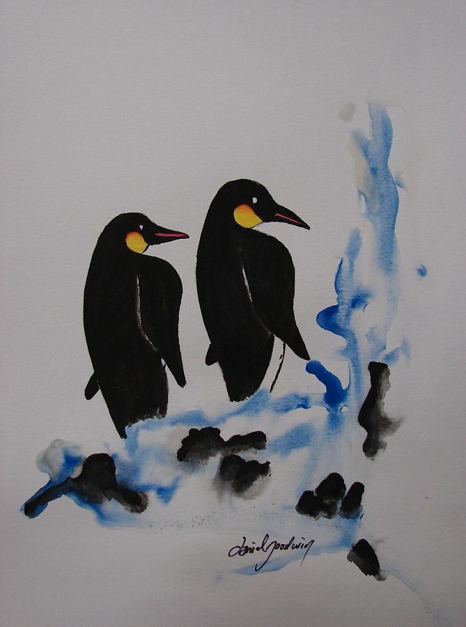 Penguin Painting - Emperor Penguins by Daniel Goodwin