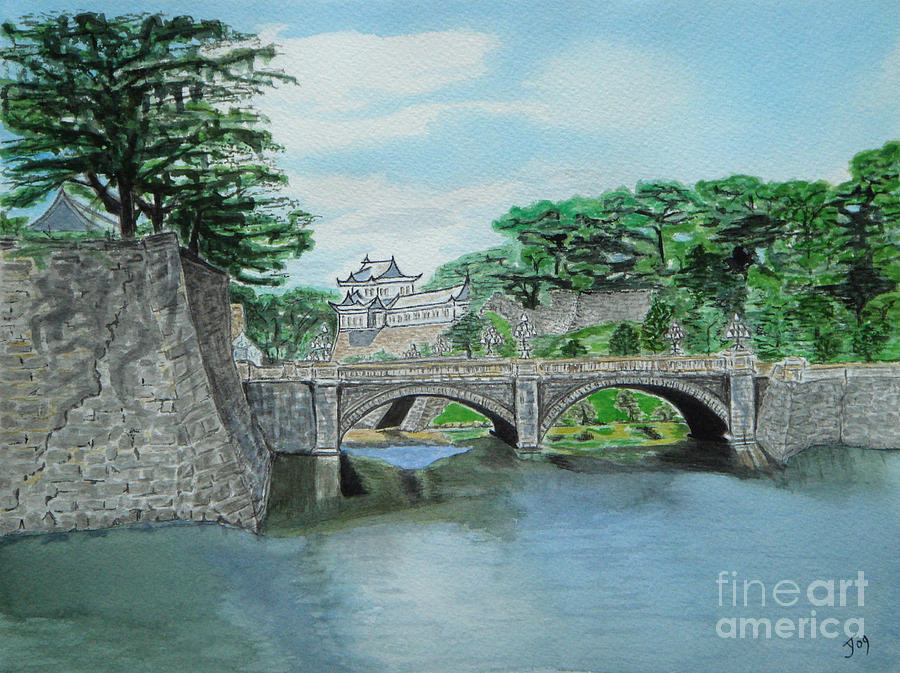 Emperors Palace Tokyo Painting by Yvonne Johnstone