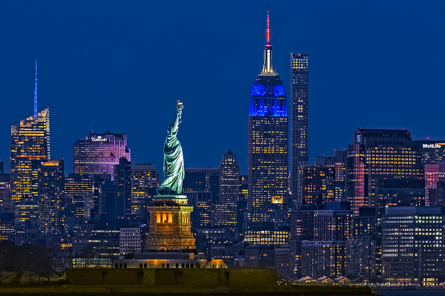 Empire State And Statue Of Liberty II Photograph by Susan Candelario