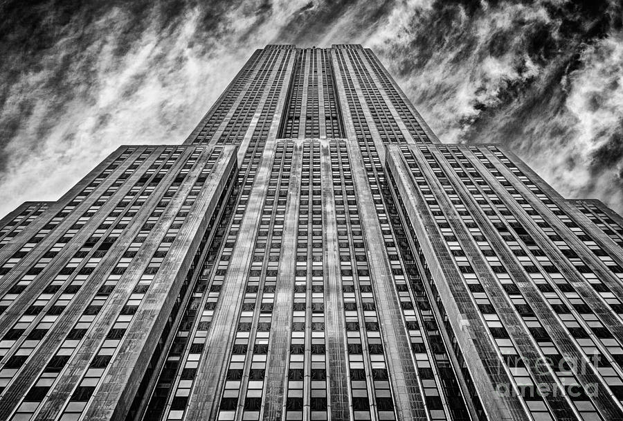 Landscape Photograph - Empire State Building Black and White by John Farnan