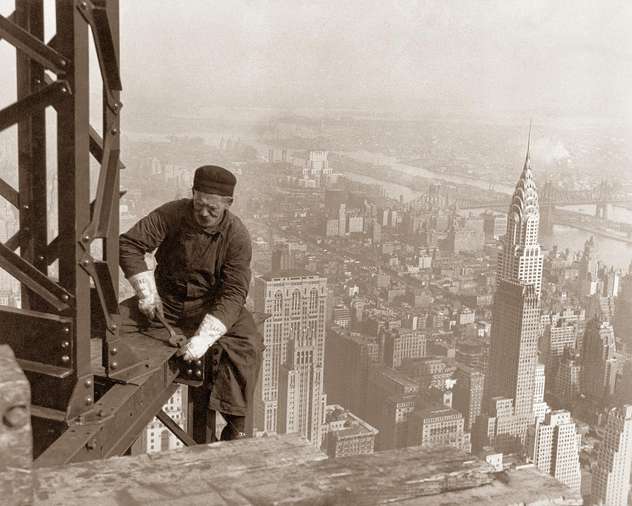 Empire State Building Construction Photograph by War Is Hell Store