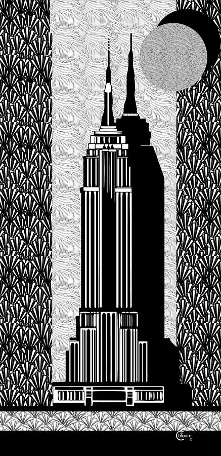 Empire State Building Deco Swing Painting by Cecely Bloom