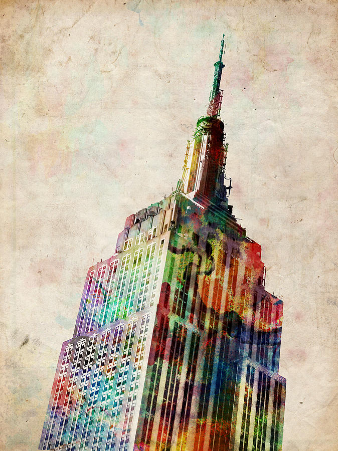 Empire State Building Digital Art - Empire State Building by Michael Tompsett
