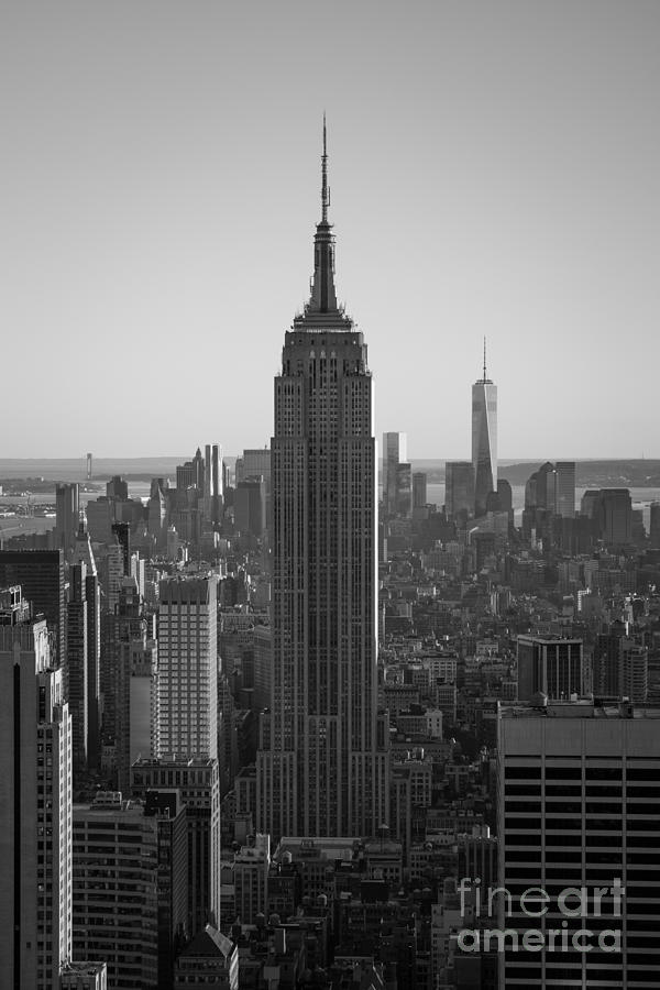 Empire State Building Sunset BW Photograph by Michael Ver Sprill