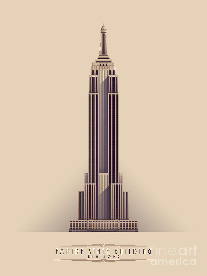 Architecture Digital Art - Empire State Building - Vintage Light by Organic Synthesis