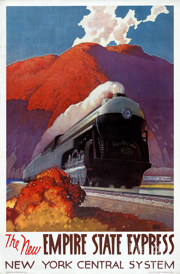 Vintage Painting - Empire State Express Vintage Poster Restored by Vintage Treasure