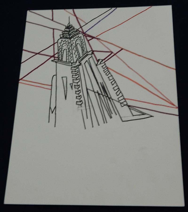 Empire State Building Drawing - Empire State by Jorgia Rainford