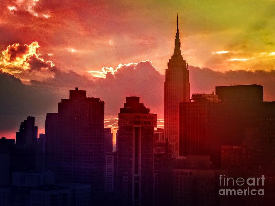 Empire State Sunset Photograph by Miriam Danar