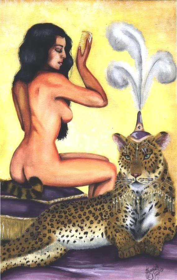 Empress and Her Cat Painting by Scarlett Royale