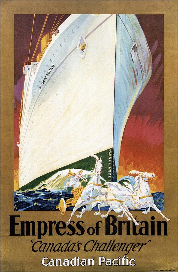 Empress of Britain - Canadias Challenger - Cruise - Retro travel Poster - Vintage Poster Mixed Media by Studio Grafiikka