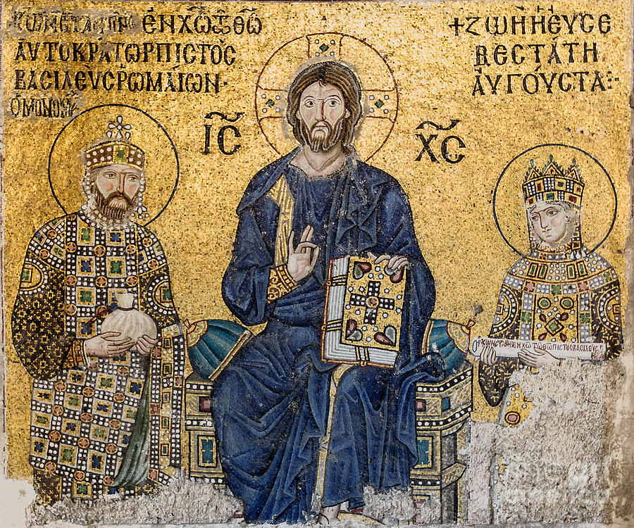 Empress Zoe mosaics inside Hagia Sophia Painting by Celestial Images