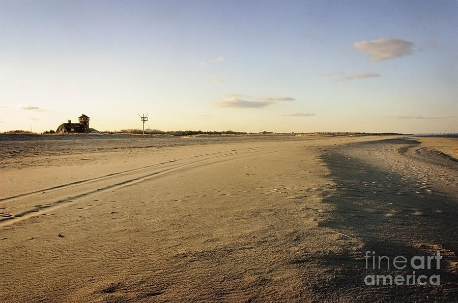 Empty Beach at Sandy Hook Photograph by Debra Fedchin