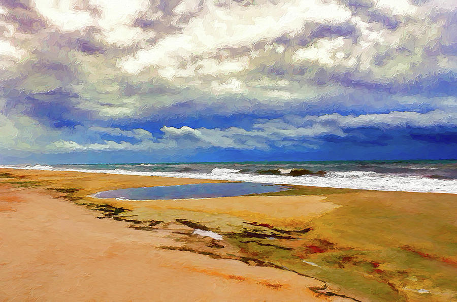 Empty Beach on the Outer Banks AP Painting by Dan Carmichael