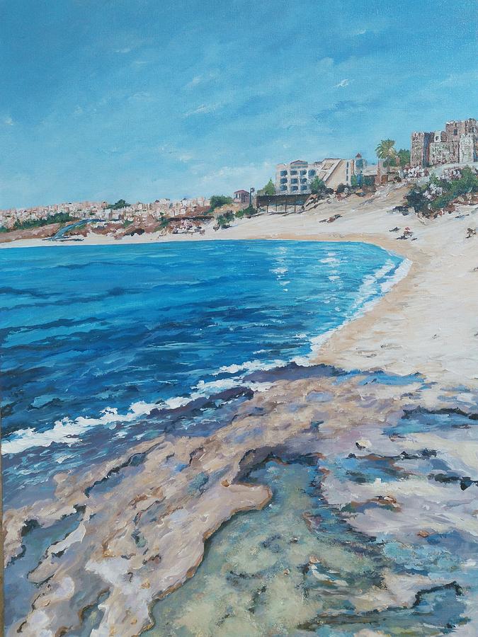 Empty beach Painting by Ray Khalife