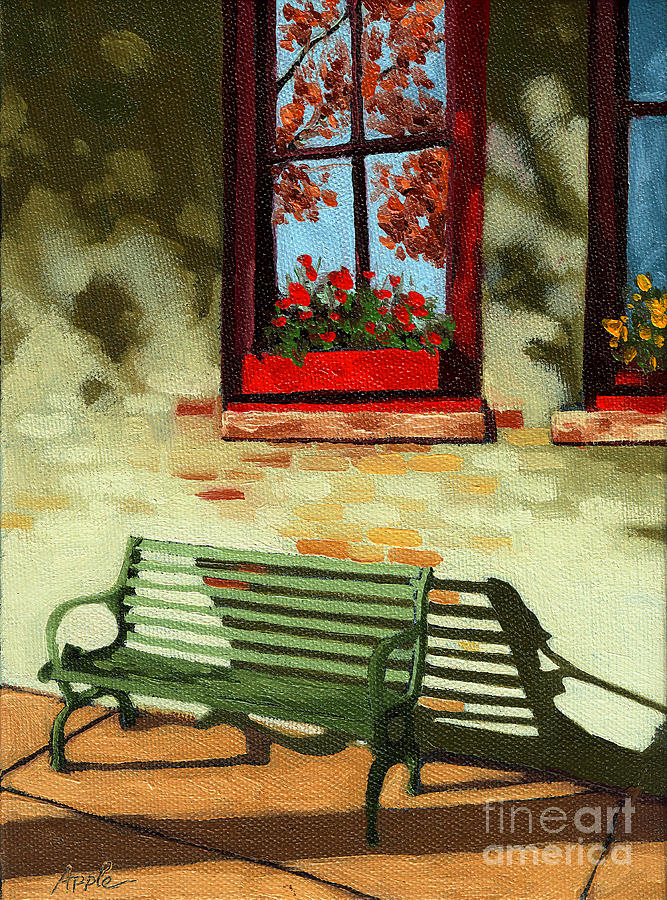 Empty Bench Painting by Linda Apple
