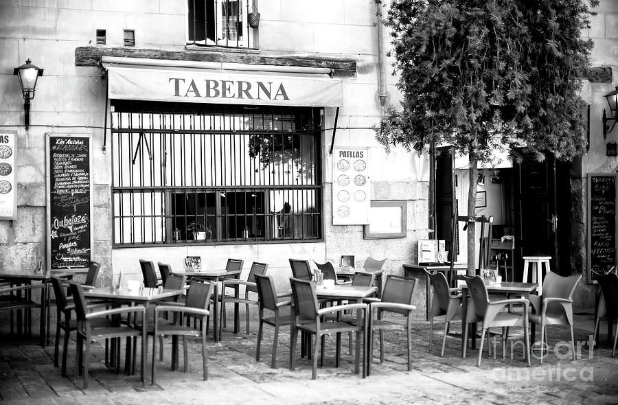 Empty Cafe in Madrid Photograph by John Rizzuto