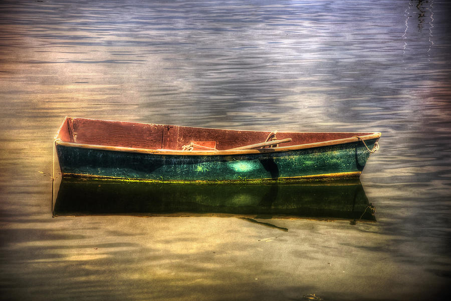Row Boat Photograph - Empty Docked Rowboat by Joann Vitali