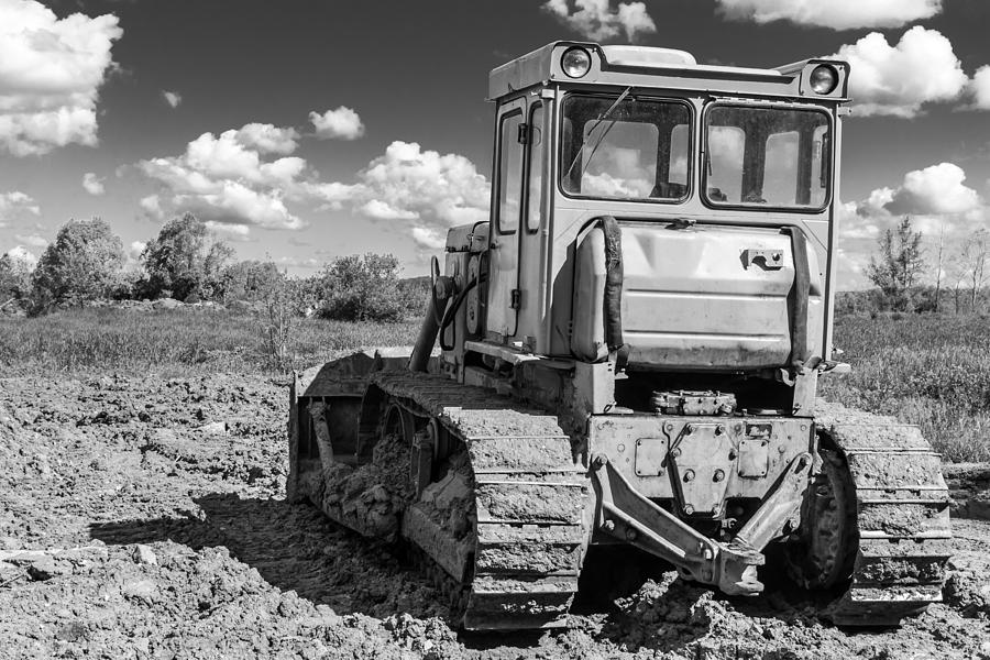 Empty Monochrome Industrial Earth Moving Machine Photograph by John Williams