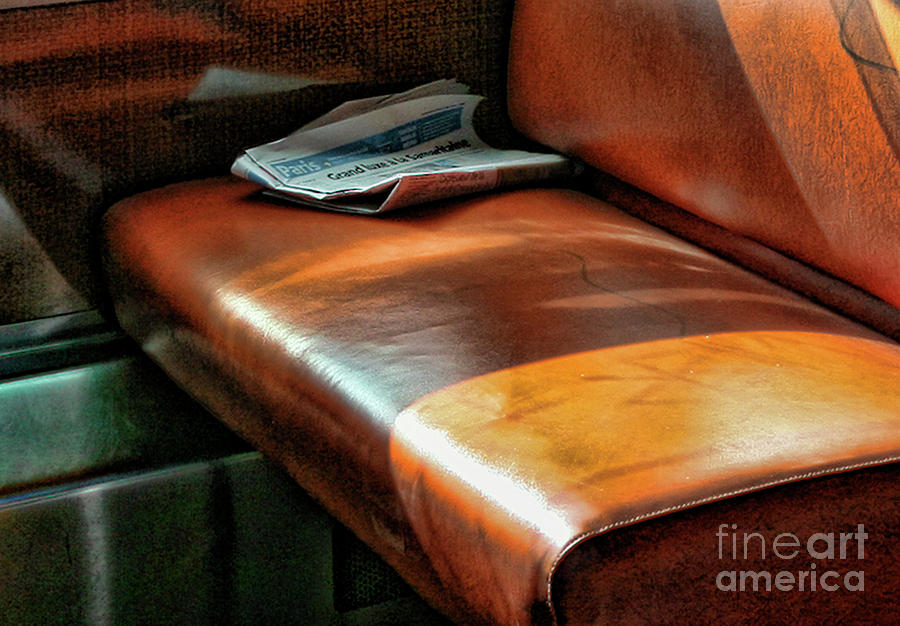 Architecture Photograph - Empty Seat Train to Versailles from Paris.  by Chuck Kuhn