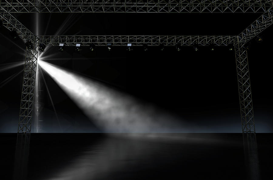 Music Digital Art - Empty Stage Spotlit by Allan Swart