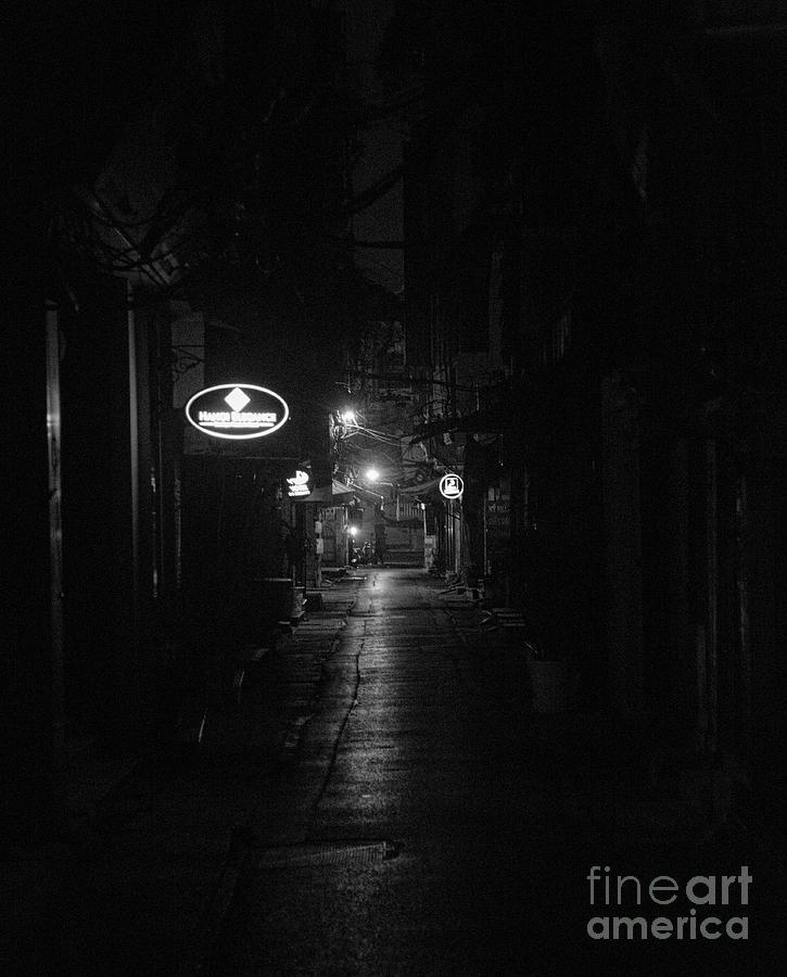 Empty Street BW Hanoi  Photograph by Chuck Kuhn