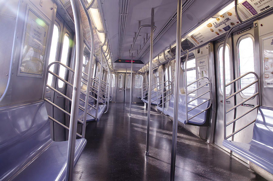 Empty train to Coney Island Photograph by Erik Burg