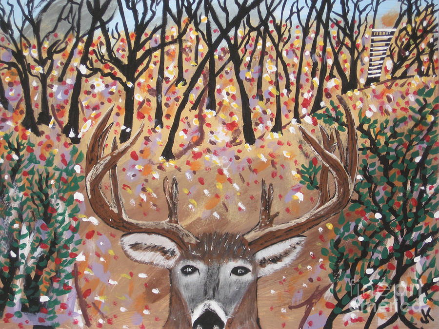 Empty Tree Stand. Painting by Jeffrey Koss
