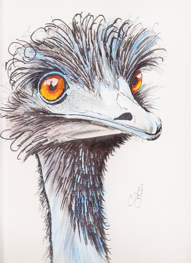 Emu Painting - I see dead people by Anne Gardner