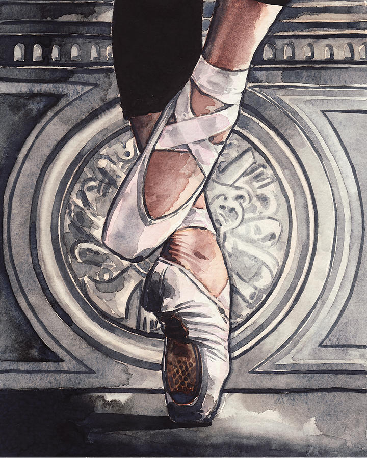 Paris Painting - En Pointe in Ballet Shoes by Laura Row