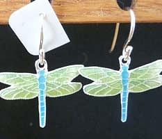 Enameled Dragonfly Earrings Jewelry by Joan Jones