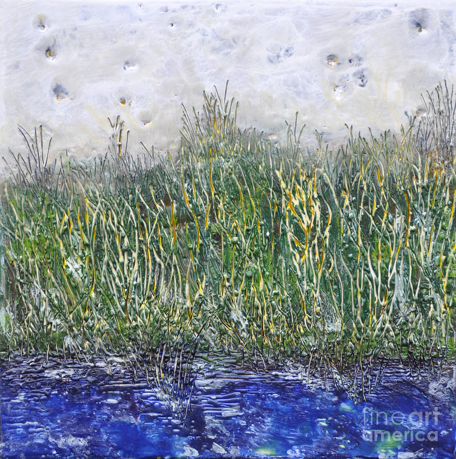 Landscape Painting - Encaustic Water Scene by Linda Rutledge