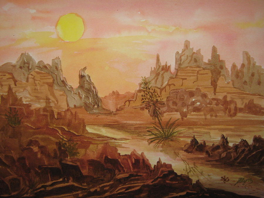 Enchanted Desert Painting by Ellen Levinson