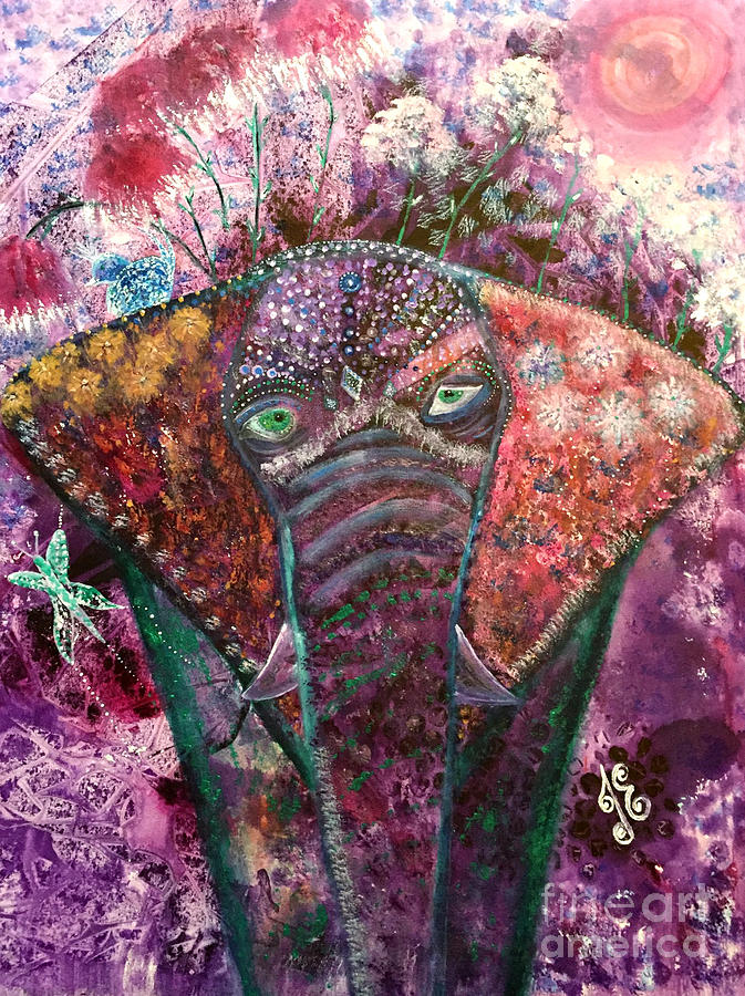 Enchanted Elephant Painting by Julie Engelhardt