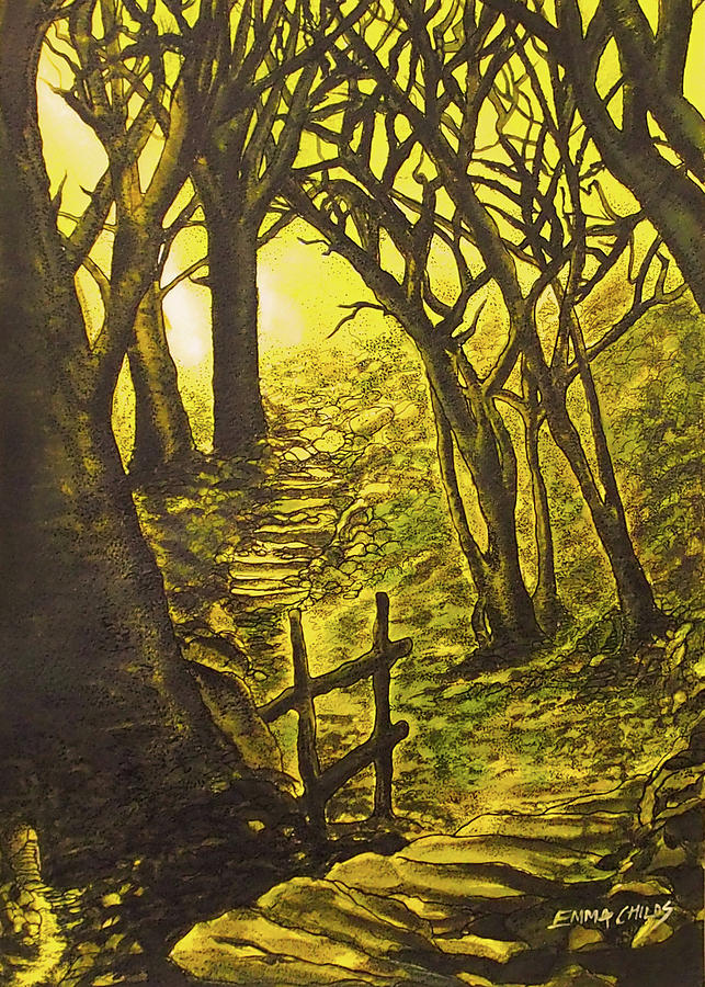 Enchanted Emerald Forest Painting