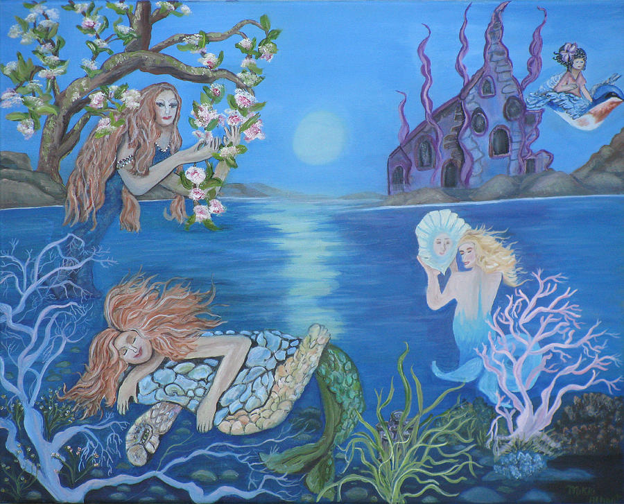 Mermaid Painting - Enchanted Estuary by Mikki Alhart