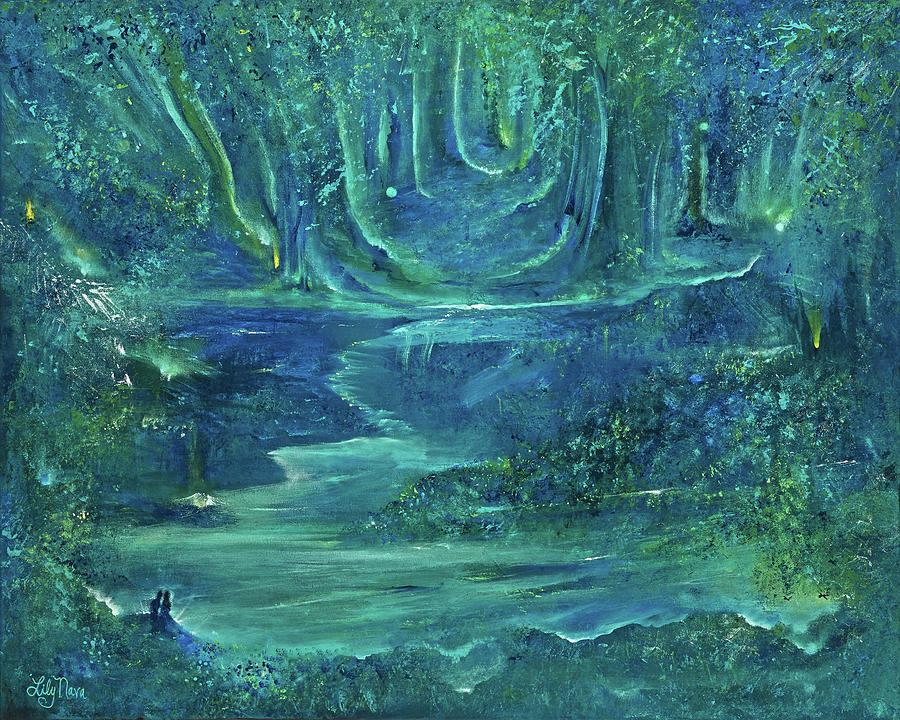 Enchanted Forest Painting by Lily Nava-Nicholson