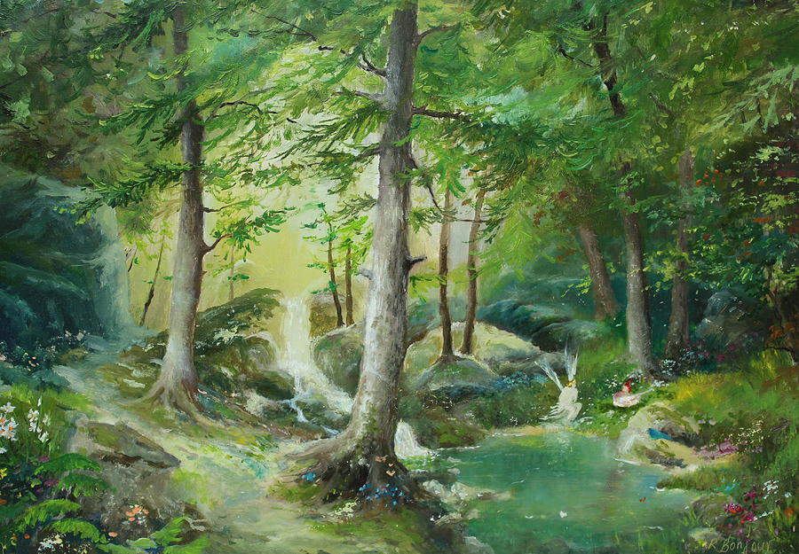 Enchanted Forest Painting By Raphael Bonjour