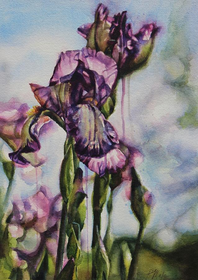Enchanted Iris Garden Painting by Tracy Male