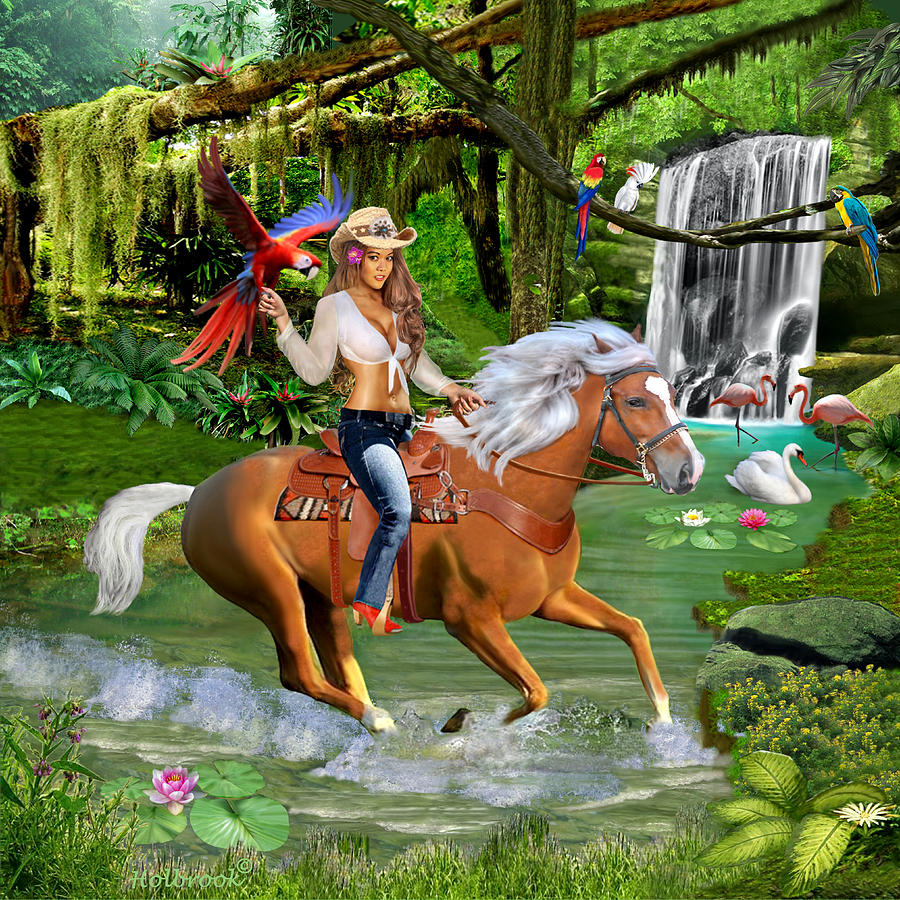 Enchanted Jungle Rider Digital Art by Glenn Holbrook