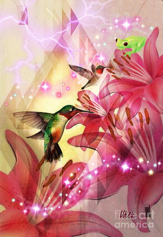 Flower Digital Art - Enchanted Lilies by Maria Urso