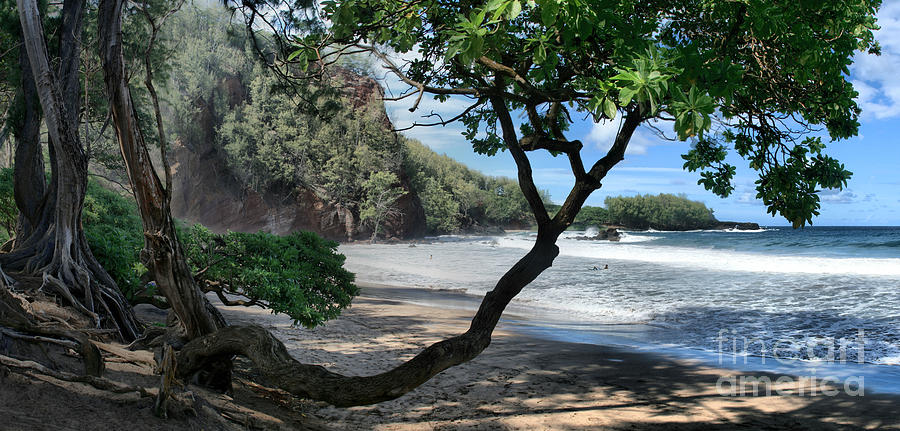 Beach Photograph - Enchanted Rocks Koki Beach Haneoo Hana Maui Hawaii by Sharon Mau